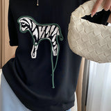 Cute Fun Zebra Print T-Shirt - liwisi