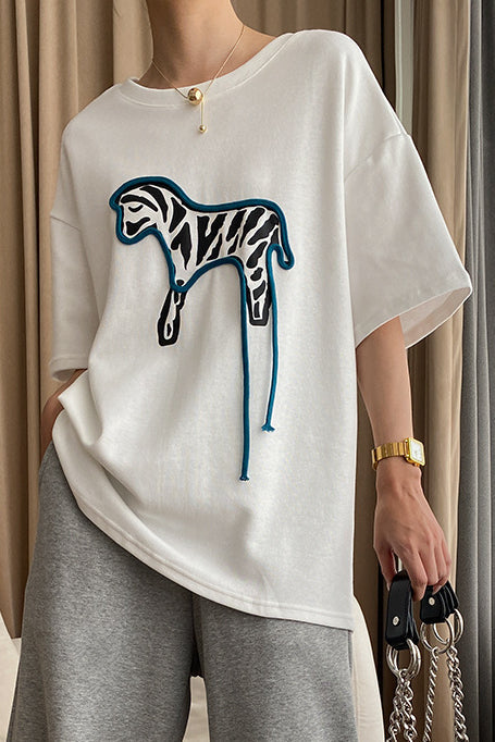 Cute Fun Zebra Print T-Shirt - liwisi