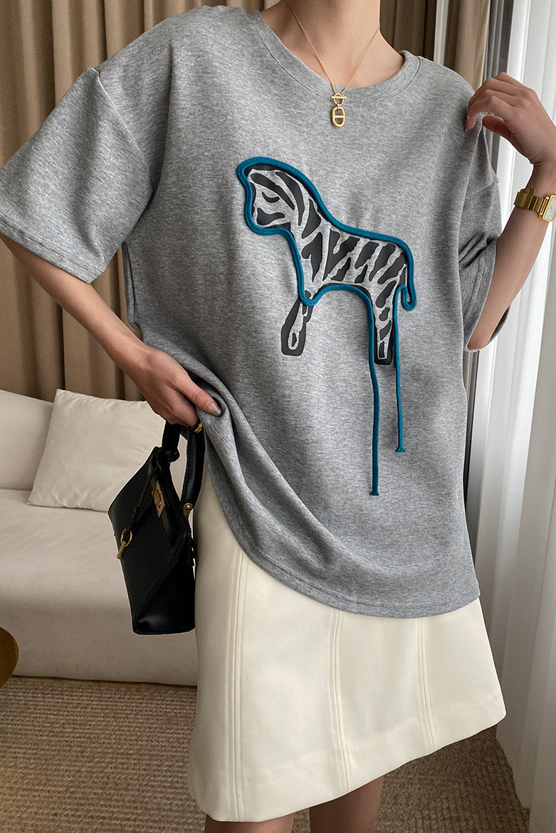 Cute Fun Zebra Print T-Shirt - liwisi