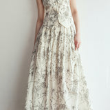 Floral Print Half-Skirt Set - liwisi