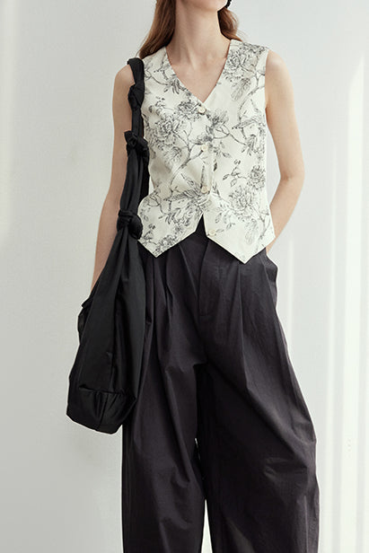 Floral Print Half-Skirt Set - liwisi