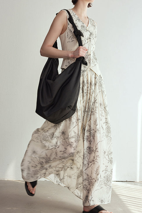 Floral Print Half-Skirt Set - liwisi
