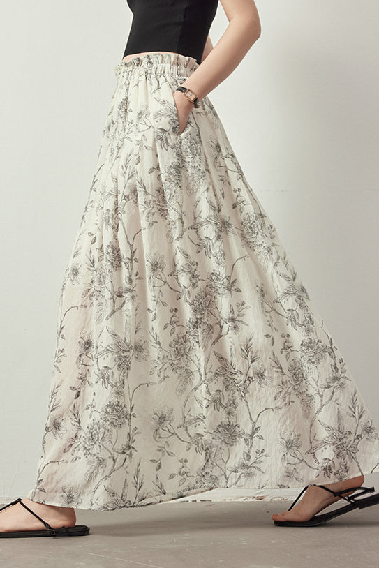 Floral Print Half-Skirt Set - liwisi