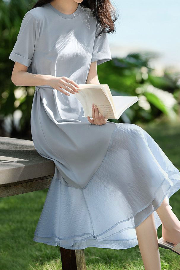Elegant Patchwork Textured Dress - liwisi