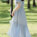 Elegant Patchwork Textured Dress - liwisi
