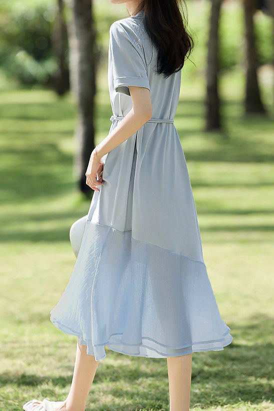 Elegant Patchwork Textured Dress - liwisi