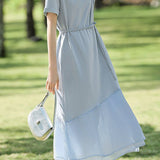 Elegant Patchwork Textured Dress - liwisi