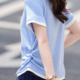 Textured Faux Two-Piece Short Sleeve T-Shirt - liwisi