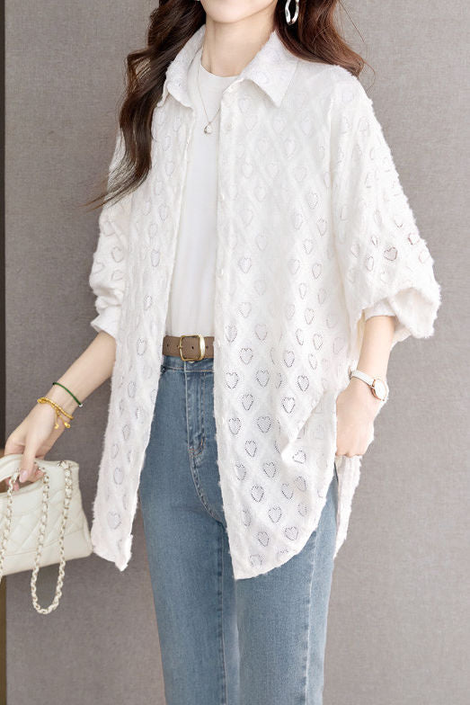 Hollow Out Sun Protection Shirt - liwisi