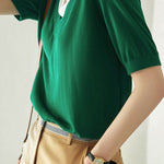 Fashion Faux Two-Piece Ice Silk Short Sleeve - liwisi