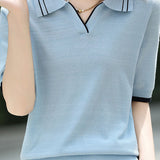 Color Block Minimalist Knit Sweater - liwisi