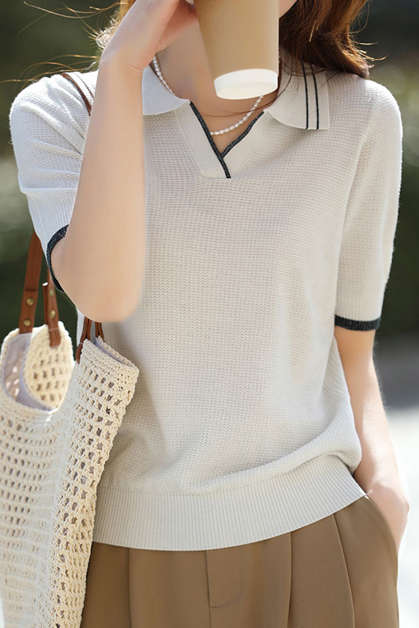 Color Block Minimalist Knit Sweater - liwisi