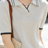 Color Block Minimalist Knit Sweater - liwisi