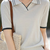 Color Block Minimalist Knit Sweater - liwisi
