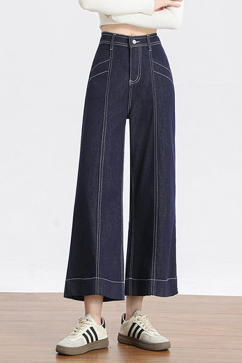 High-Waisted Loose Fit Wide-Leg Pants - liwisi