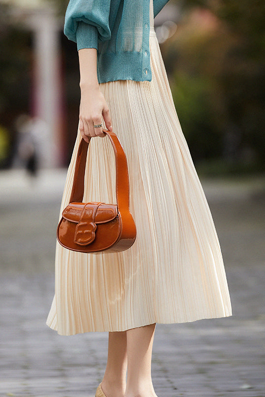 Elegant Draped Fabric Midi Skirt - liwisi