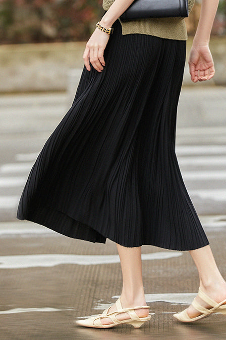 Elegant Draped Fabric Midi Skirt - liwisi