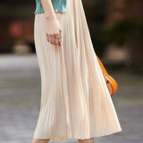 Elegant Draped Fabric Midi Skirt - liwisi