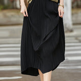Elegant Draped Fabric Midi Skirt - liwisi