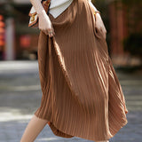 Elegant Draped Fabric Midi Skirt - liwisi