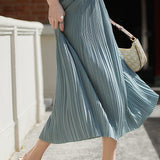 Elegant Draped Fabric Midi Skirt - liwisi