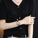 Elegant V-Neck Knit Sweater - liwisi