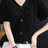 Elegant V-Neck Knit Sweater - liwisi