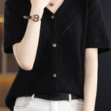 Elegant V-Neck Knit Sweater - liwisi