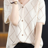 Elegant V-Neck Knit Sweater - liwisi