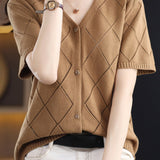 Elegant V-Neck Knit Sweater - liwisi