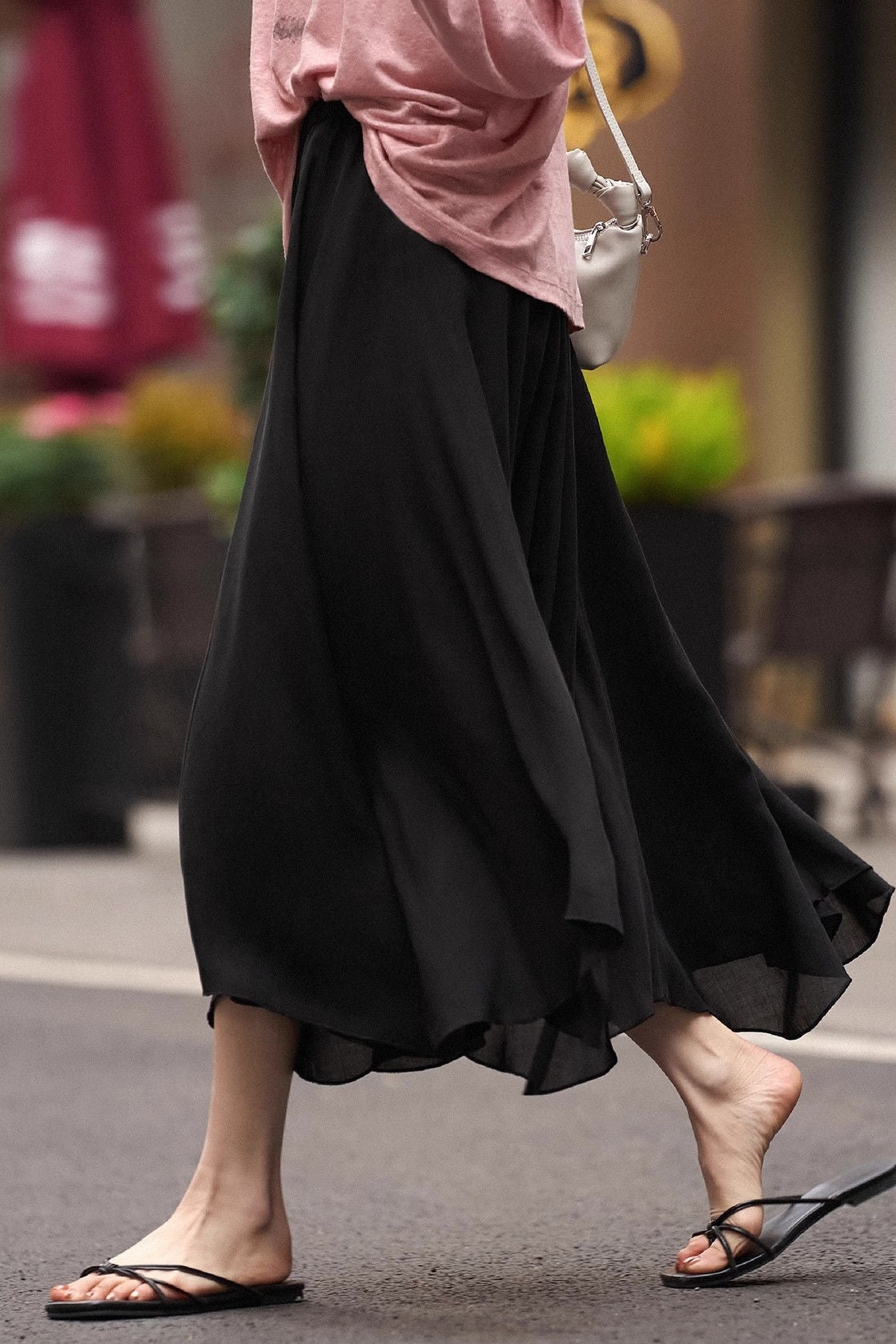 Elegant Flowing Midi Skirt - liwisi