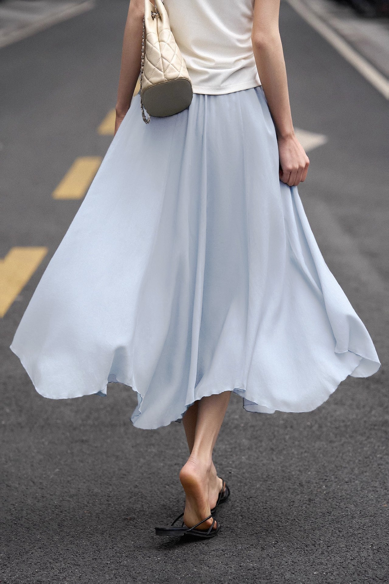 Elegant Flowing Midi Skirt - liwisi