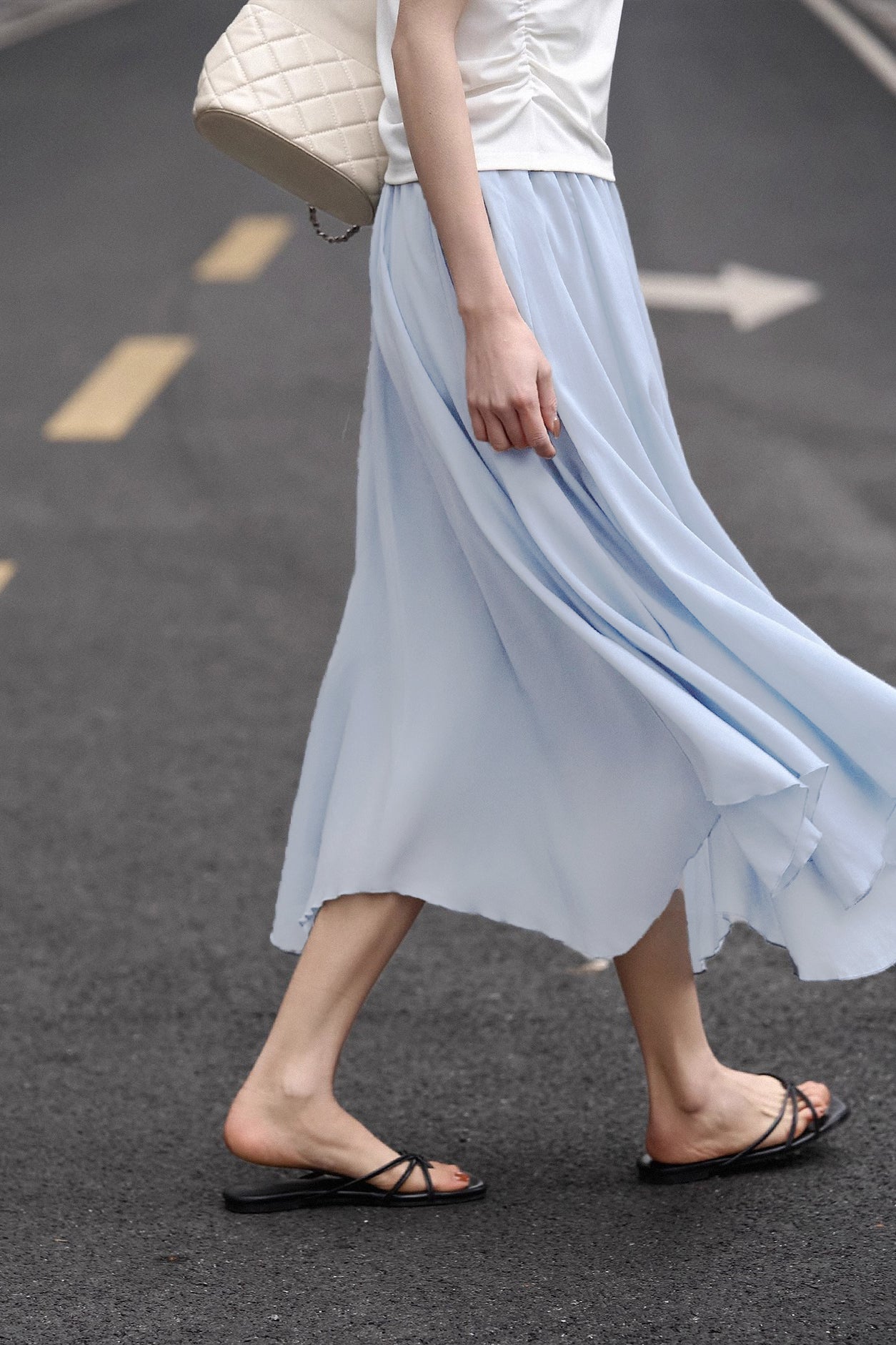 Elegant Flowing Midi Skirt - liwisi