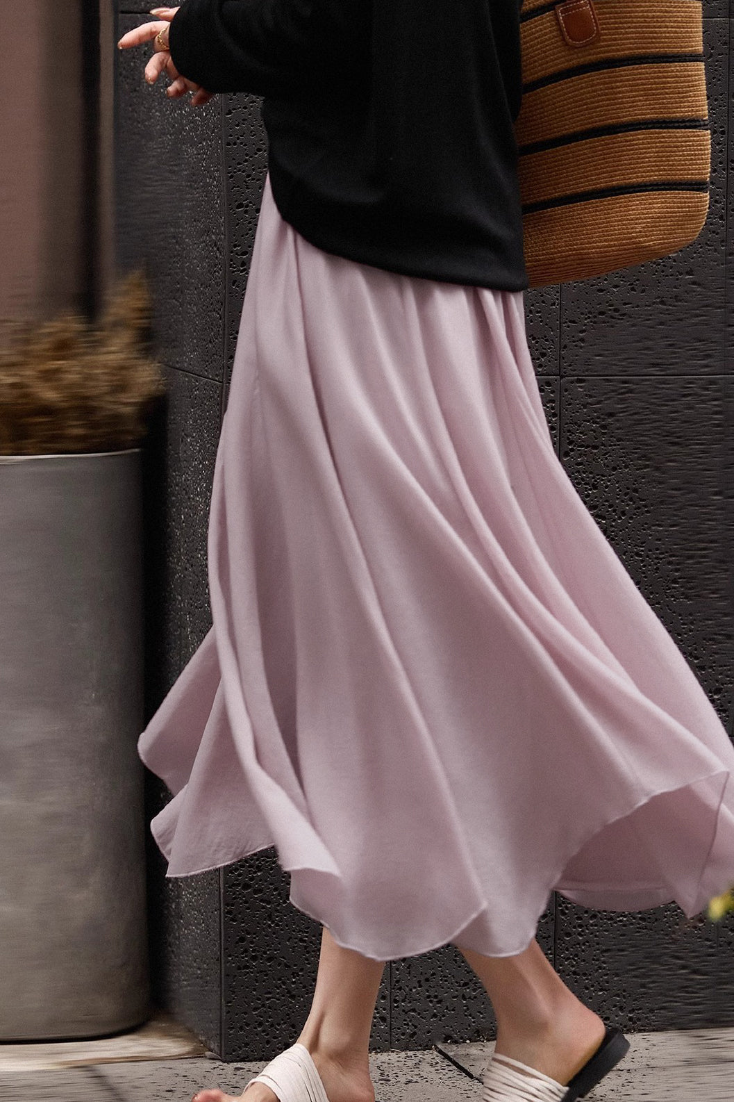 Elegant Flowing Midi Skirt - liwisi