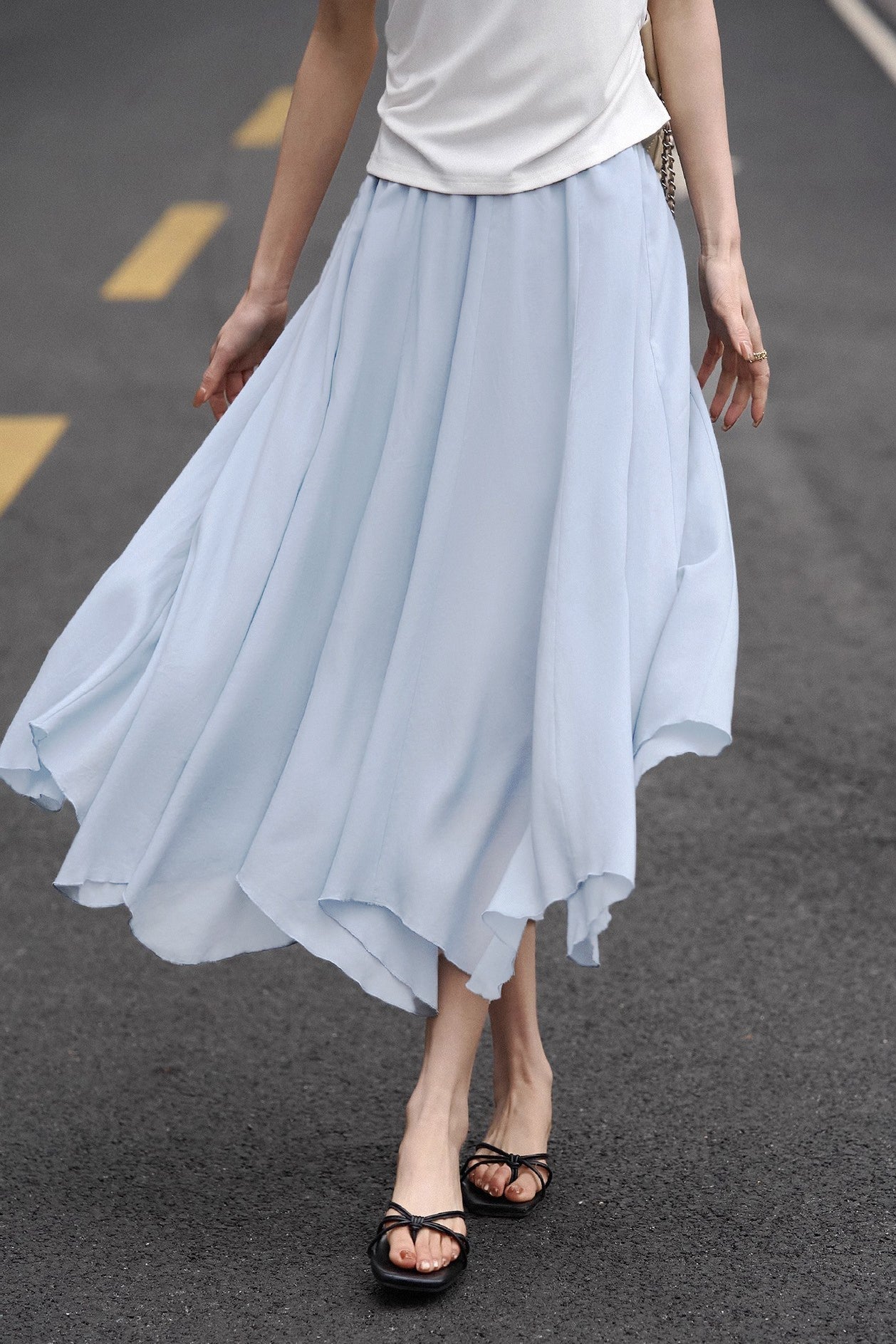 Elegant Flowing Midi Skirt - liwisi