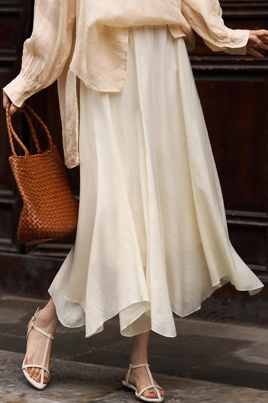 Elegant Flowing Midi Skirt - liwisi