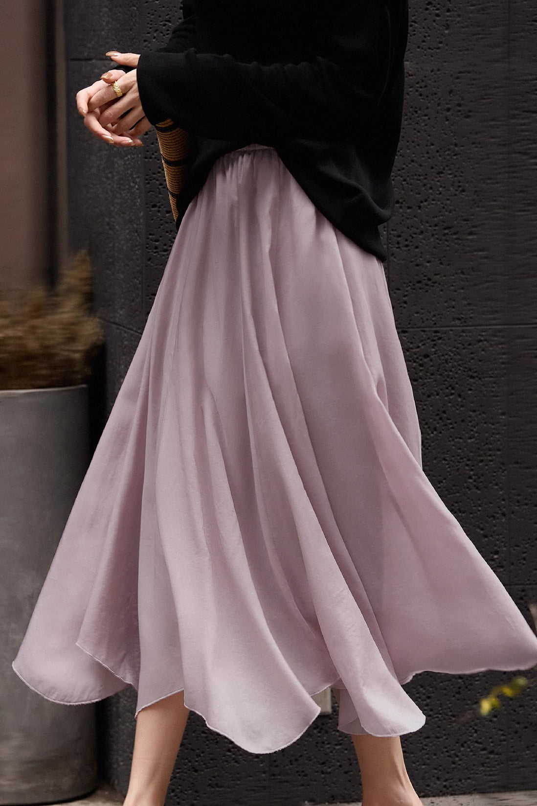 Elegant Flowing Midi Skirt - liwisi