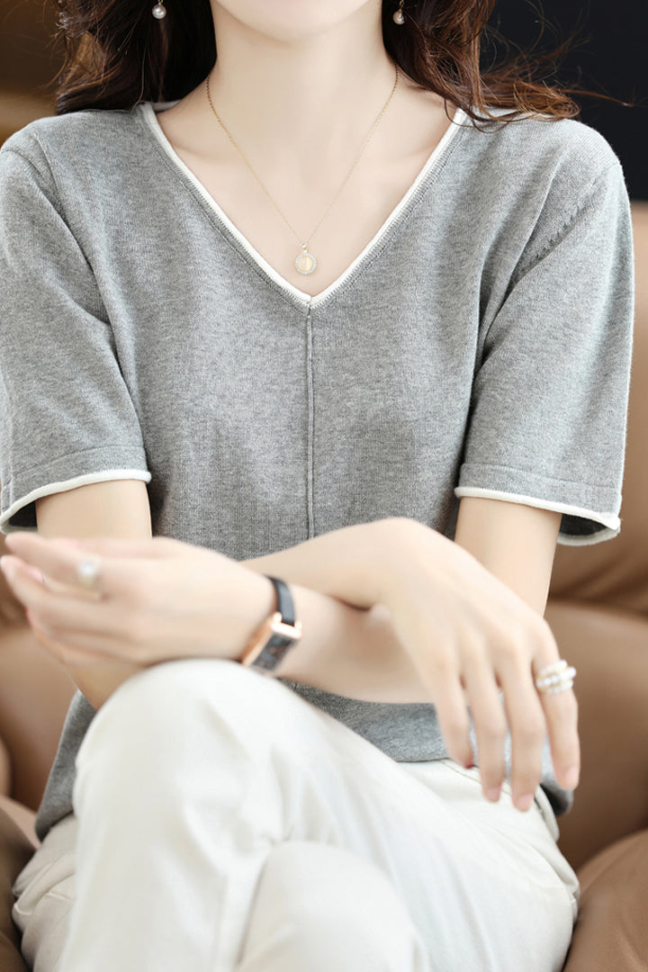 Loose Versatile Knit Short Sleeve - liwisi
