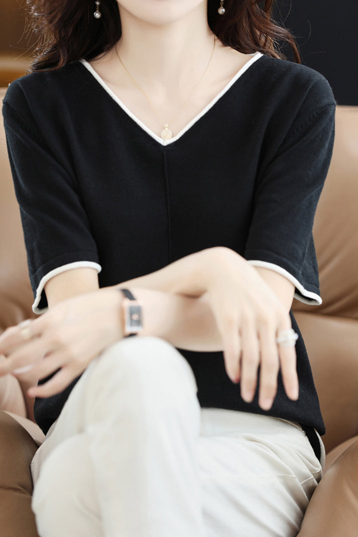 Loose Versatile Knit Short Sleeve - liwisi