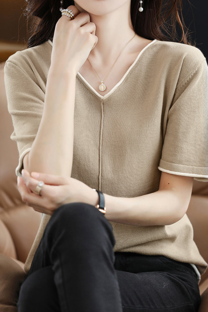 Loose Versatile Knit Short Sleeve - liwisi