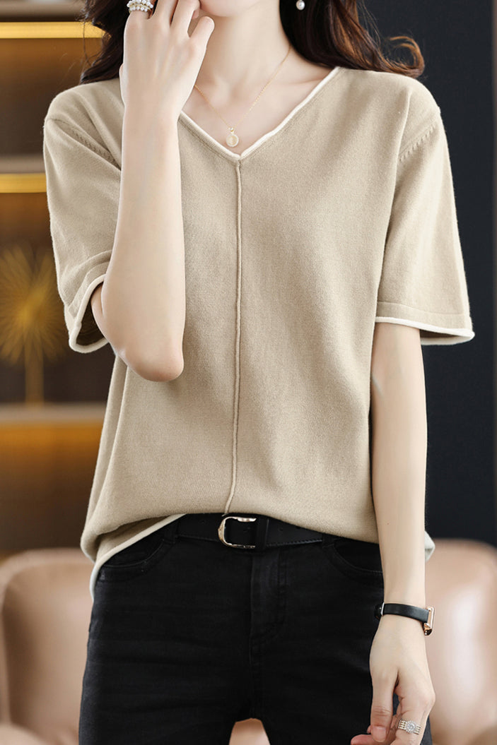 Loose Versatile Knit Short Sleeve - liwisi