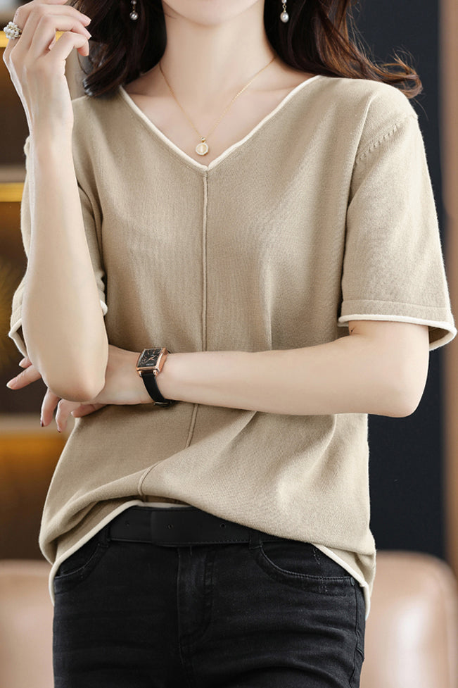 Loose Versatile Knit Short Sleeve - liwisi
