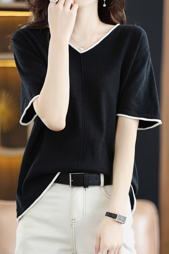 Loose Versatile Knit Short Sleeve - liwisi