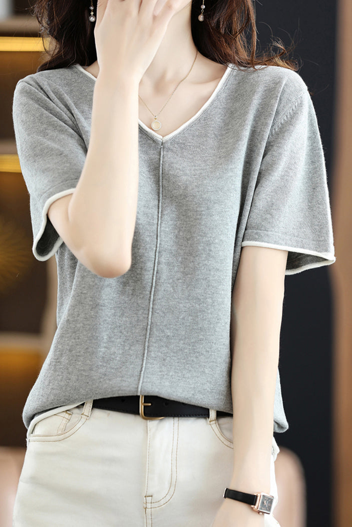 Loose Versatile Knit Short Sleeve - liwisi