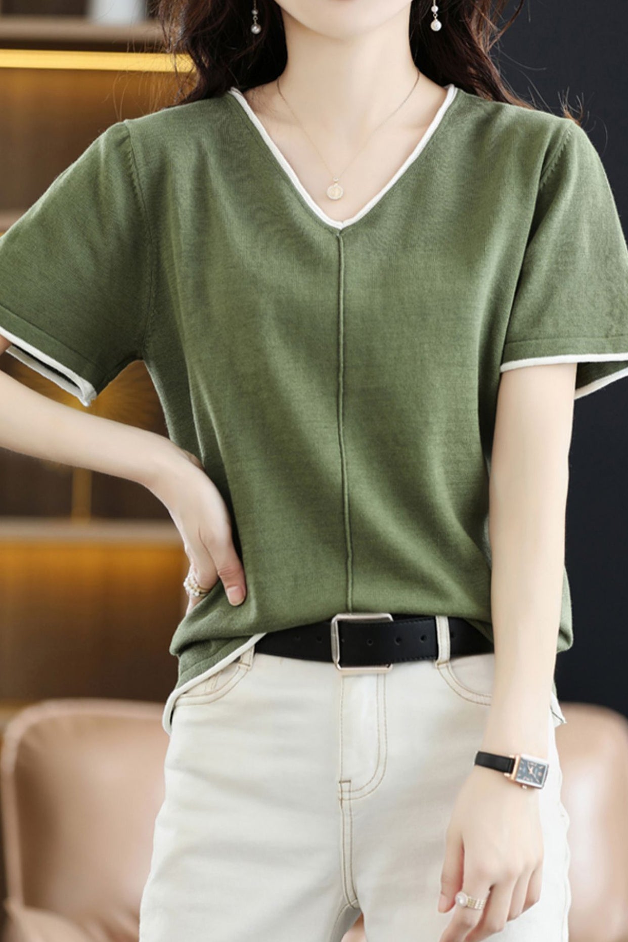 Loose Versatile Knit Short Sleeve - liwisi