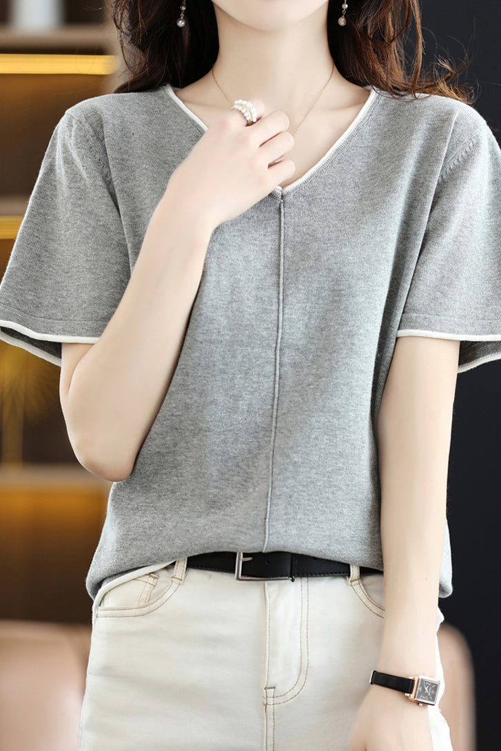 Loose Versatile Knit Short Sleeve - liwisi