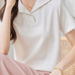 Elegant Solid Color Short Sleeve - liwisi