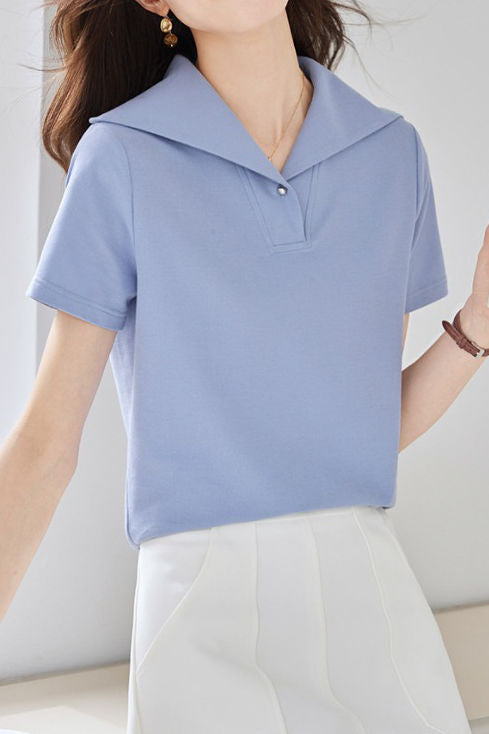 Elegant Solid Color Short Sleeve - liwisi