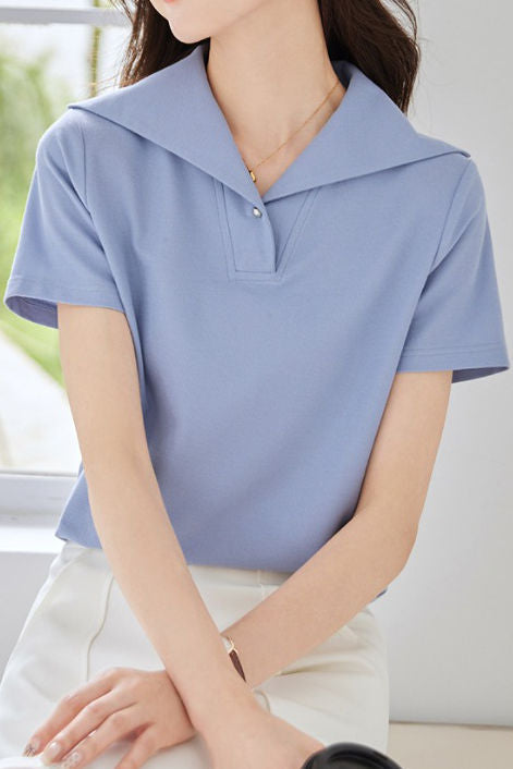Elegant Solid Color Short Sleeve - liwisi
