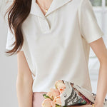 Elegant Solid Color Short Sleeve - liwisi